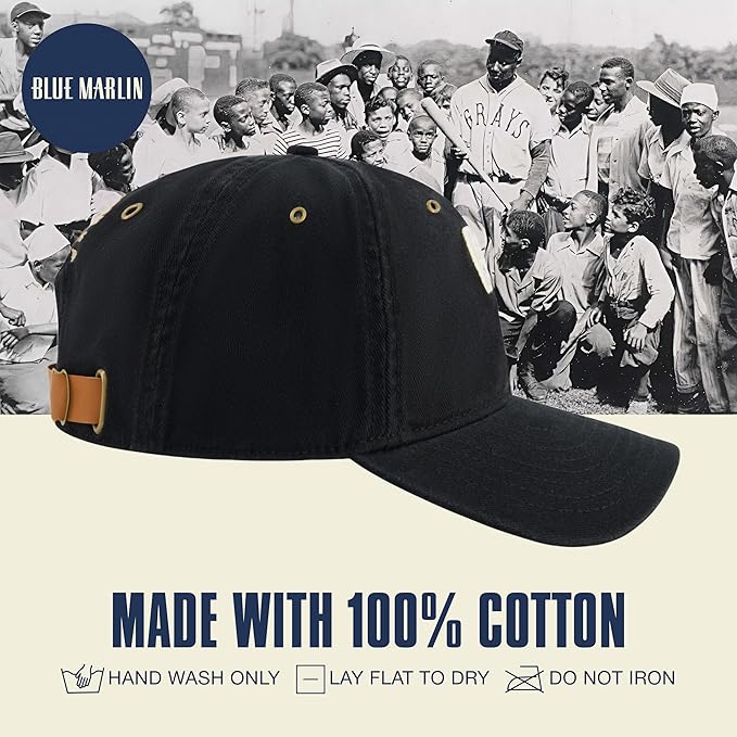 Blue Marlin Dad Hat, Adult Cotton Baseball Cap with Curved Brim, One Size.