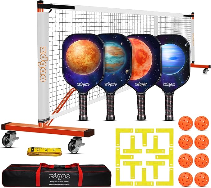 Zdgao Pickleball Set with Net for Driveway, 22 FT Regulation Size Pickle Ball by ZdgaoSportsLLC
