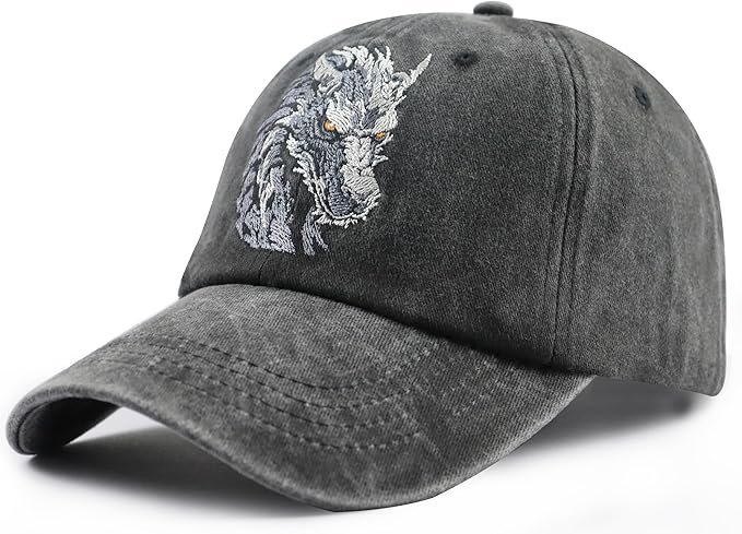 Unisex Adjustable Animal Hat for Men Women, Classic Cotton Wild Animals Embroidered Baseball Cap