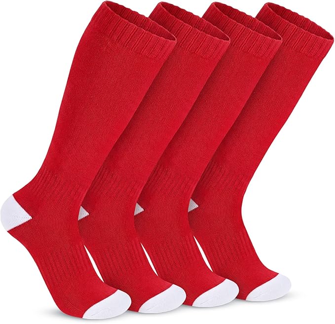 Haysandy 2 Pairs Baseball Softball Socks Athletic Soccer Football Sports Socks Over the Calf for Adult Men Women
