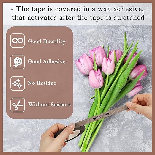 8 Packs Floral Tape, 1/2" Wide Flower Tape, Adhesive Florist Tape - Image 3