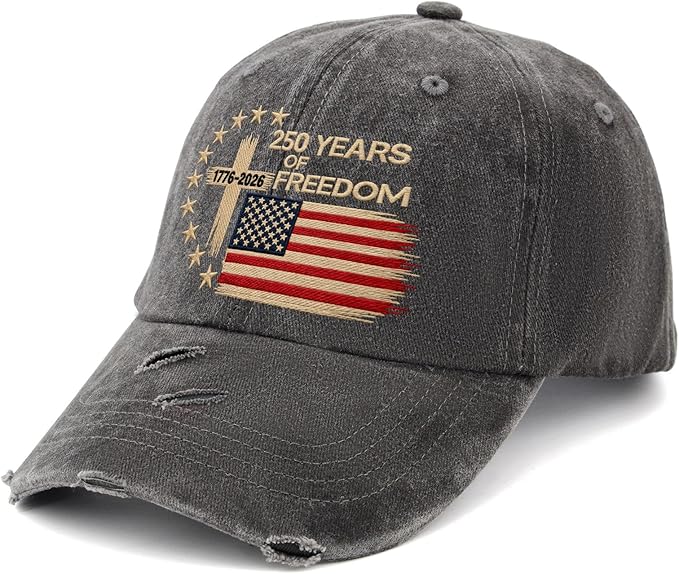 US 250 Years Freedoms 1776-2026 250th Birthday Embroidered Hats Garde Cap for Him