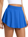 CRZ YOGA Lightweight Drapey Side Slit Tennis Skirts for Women - High Waisted Mini Flowy Lined Golf Skort with Pockets