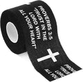TrelaCo 1 Pcs Wrist Tape Baseball Cross Christian Athletic Tape 2in x 23ft Sports Wrap Cotton for Football Hockey Soccer Baseball Fingers Ankles Wrist Injury Wrap(Proverbs 3:5,Black)