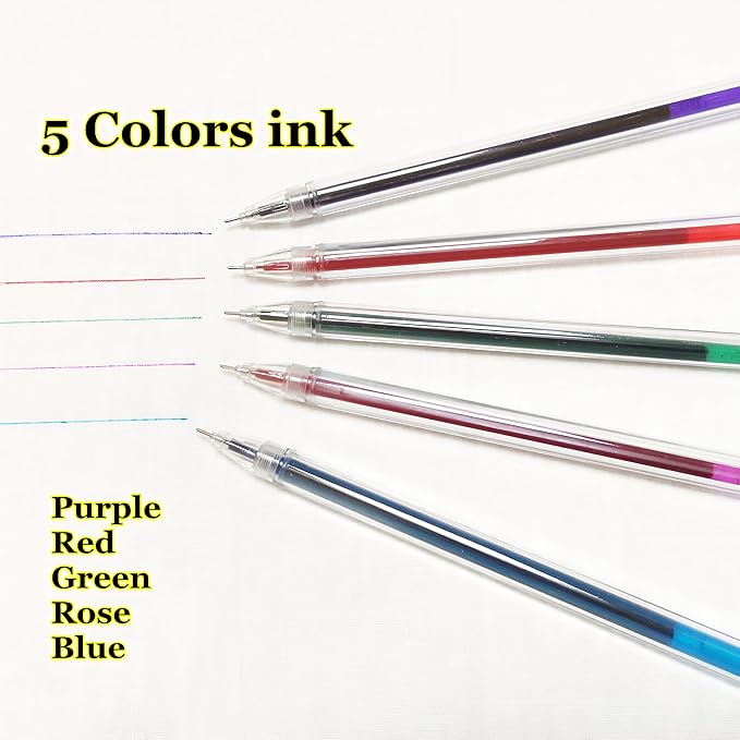 iNee 5 Colors Extra Fine Tip Water Erasable Fabric Marking Pen - Image 3