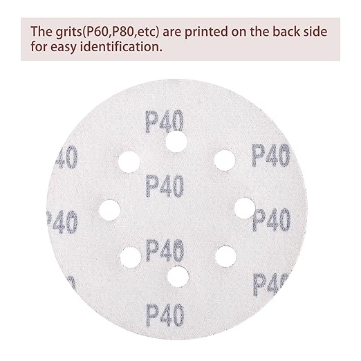 150pcs 40 Grit Sanding Discs, 5-Inch 8-Hole Sandpaper, - Image 5