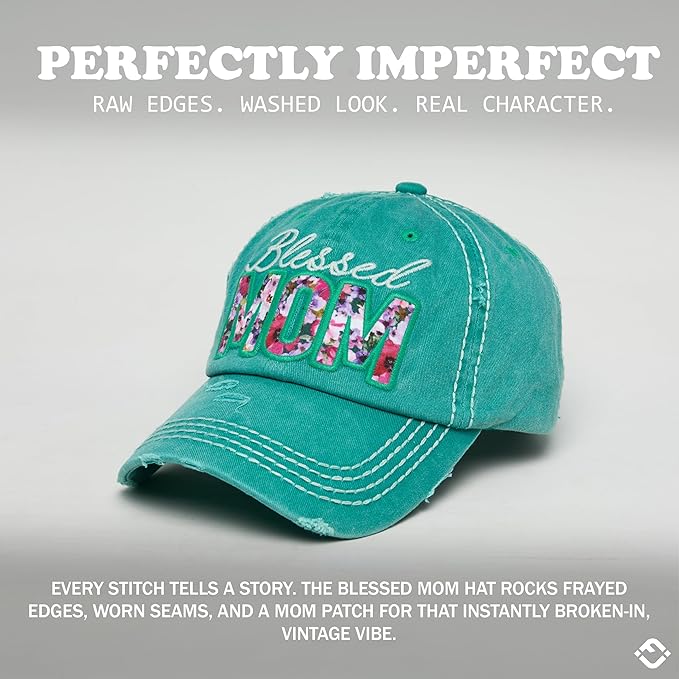Funky Junque Distressed Vintage Baseball Cap - Embroidered Patch Women's Hat - Holiday, Lifestyle & Patriotic Designs