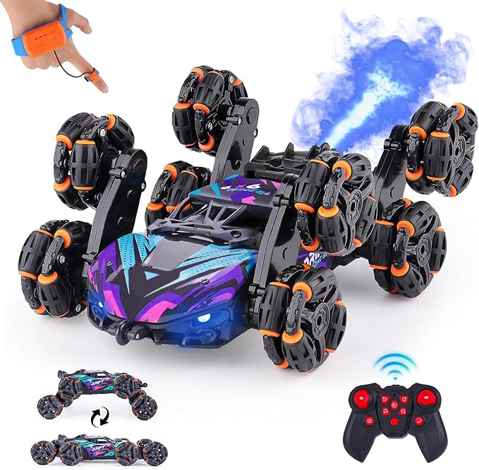Cool 8 Wheels Hand Controlled RC Stunt Car Toys, Xmas Gifts and Birthday by NEXBOX