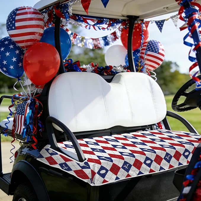 Golf Cart Seat Covers Club Car Golf Cart Accessories for Men Women Golf Carts Seat Towel Blanket 2-Seat Golf Cart Decorations