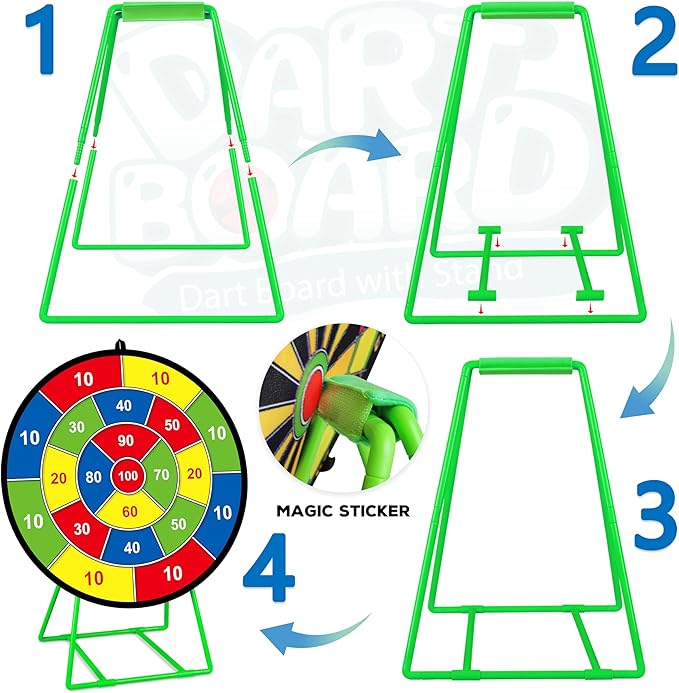 Large Dart Board for Kids, Kids Double-Sided Dart Board - Image 3