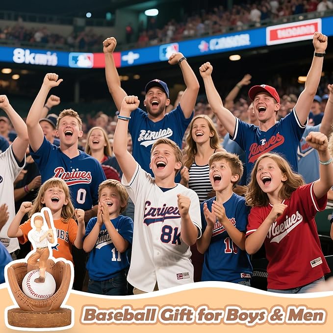 Baseball Display Case Baseball Holder: Baseball Stand Holders Balls Display Set Baseball Gifts for Boys, Sons, Men,Team Player Resin Baseball Figurines Baseball Collector Memorabilia Baseball Gifts