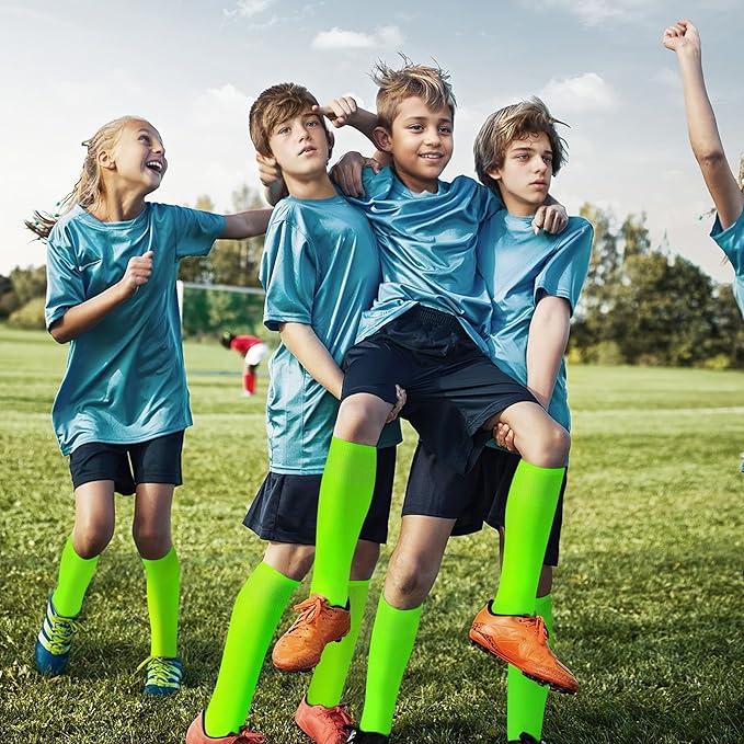XZQTIVE 3 Pairs of Baseball Softball Socks and 1 Baseball Softball Belt Combo Set Knee-High Soccer Socks for Kids Youth Adult