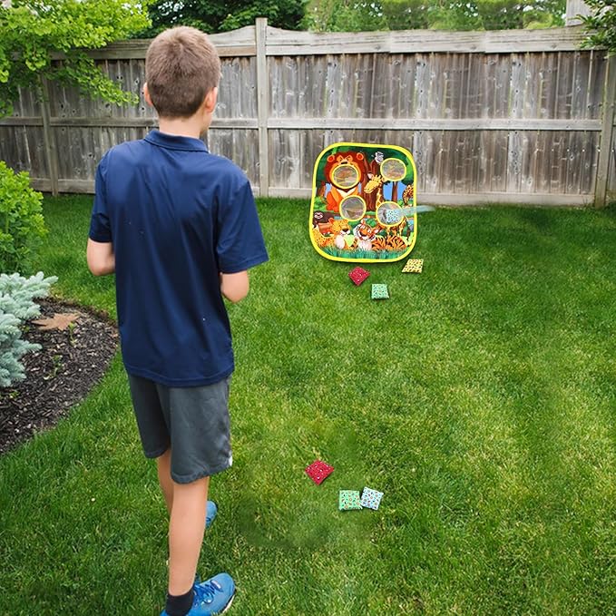 Bean Bag Toss Game for Kids/Double-Sided Foldable Cornhole Board/Backyard Beach - Image 7