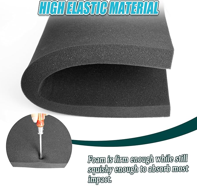 Black Packing Foam Sheets- 8PCS Cuttable Polyurethane Foam Pads Polyurethane - Image 3