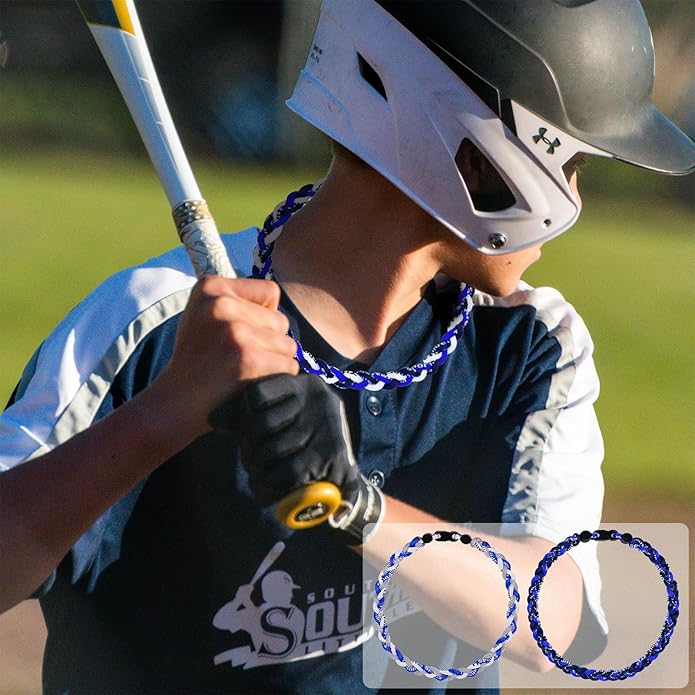3 pcs Baseball Rope Necklaces, League Team Colors Braided Necklace, Baseball Team Gifts
