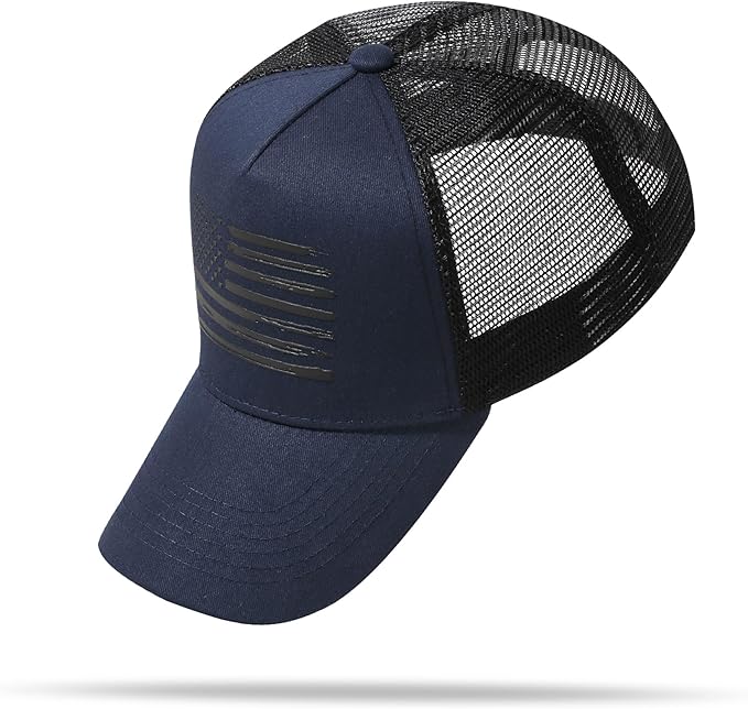 Baseball Cap, American Flag Trucker Hat for Men Women, Breathable Adjustable Fit Outdoor Mesh Snapback Hats