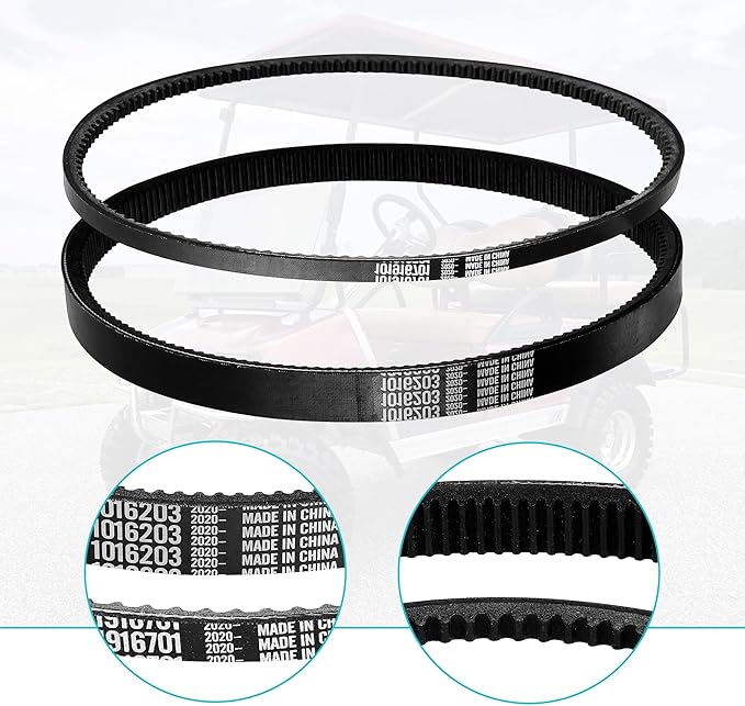 10L0L Golf Cart Drive Belt & Starter Generator Belt Kit for Club Car DS 1992-Up & Precedent 2004-Up, Compatible with FE290, FE350 and Kawasaki OHV Engine, Replaces OEM 101916701