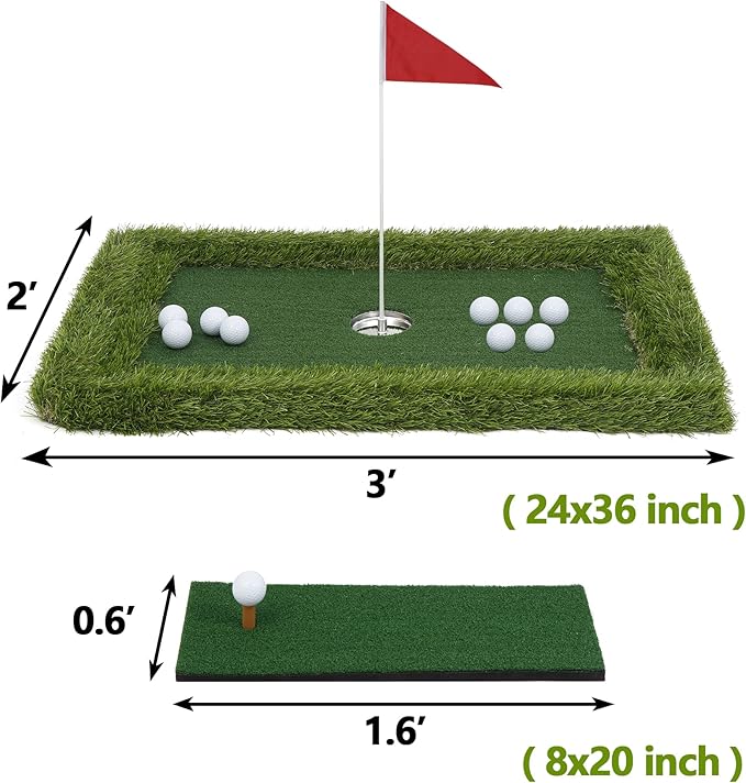HSM Floating Golf Green - Chipping Green, Fun Pool Golf Game, Outdoor Putting Mats Training Accessories