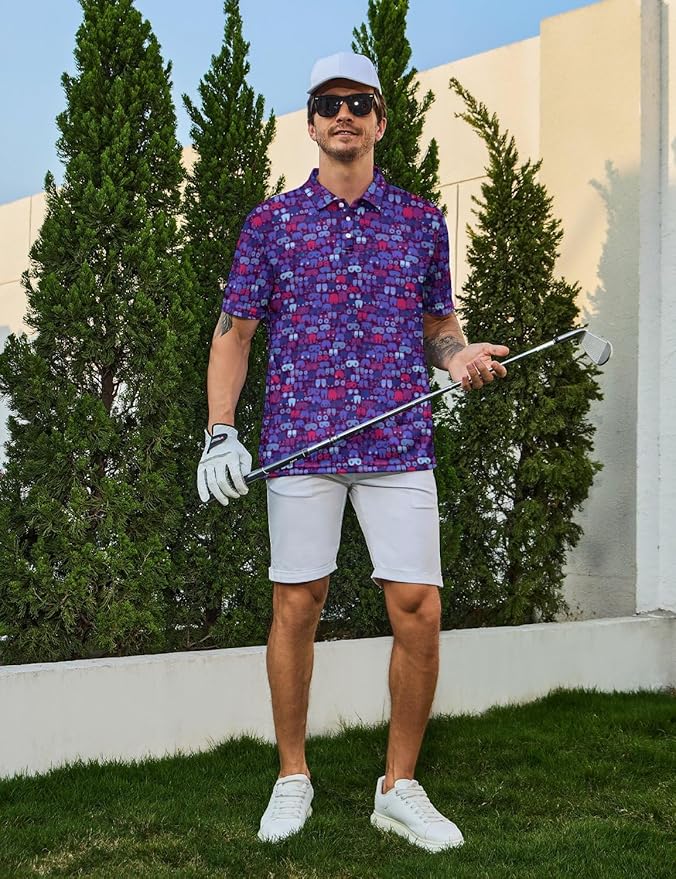 Mens Golf Shirts Golf Polo Shirts for Men Short Sleeve Polo Shirts Golf Gifts