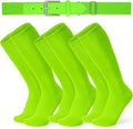 XZQTIVE 3 Pairs of Baseball Softball Socks and 1 Baseball Softball Belt Combo Set Knee-High Soccer Socks for Kids Youth Adult