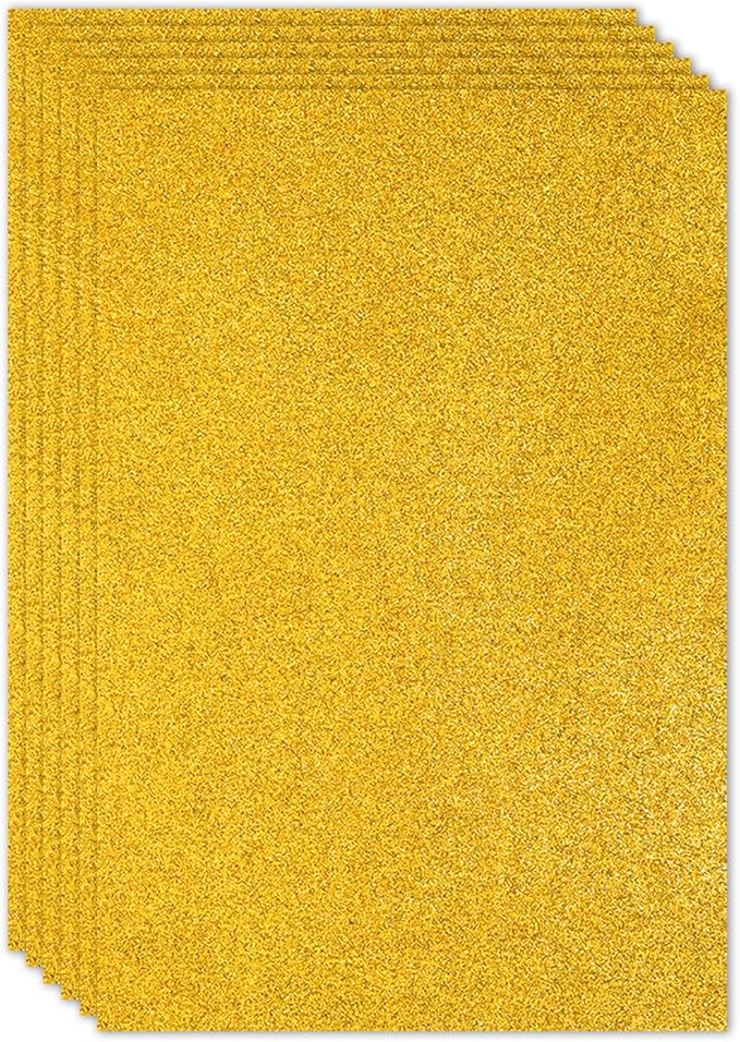 PATIKIL 2mm Thick Non Adhesive Glitter Foam Sheet 16x24inch Yellow, EVA Shiny by PATIKIL