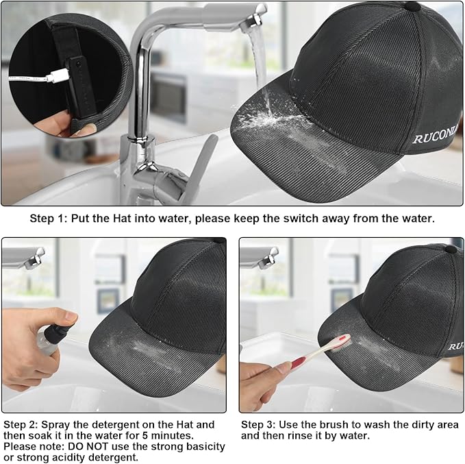 Ruconla Fiber optic cap LED hat with 7 colors luminous glowing EDC baseball hats USB Charging light up caps led crazy cap