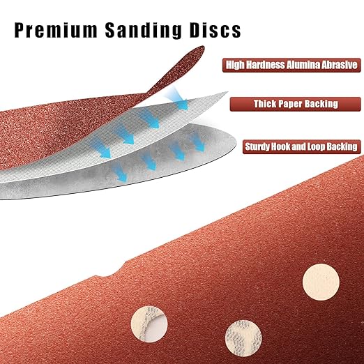 400 Grit 5 Inch Sanding Discs Hook and Loop Sandpaper - Image 3