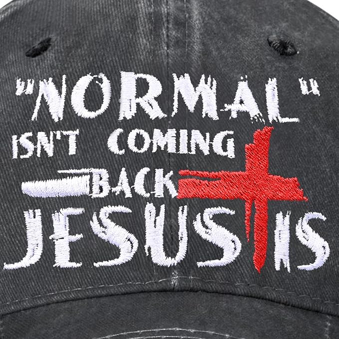 Embroidered Baseball Cap for Women Men Vintage Adjustable Washed Distressed Denim Baseball Hat