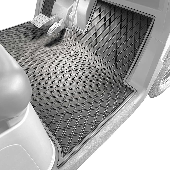 Xtreme MATS Floor Mat Liner for Golf Carts - Fits E-Z-GO RXV (2024+) / Valor (2024+) and Elite - Custom Fit Durable Rubber Golf Car Floor Mat - Grey Trim