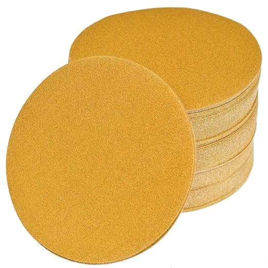 6-Inch No-Hole Hook and Loop Sanding Discs 120-Grit, Random Orbital Sandpaper by Aiyard