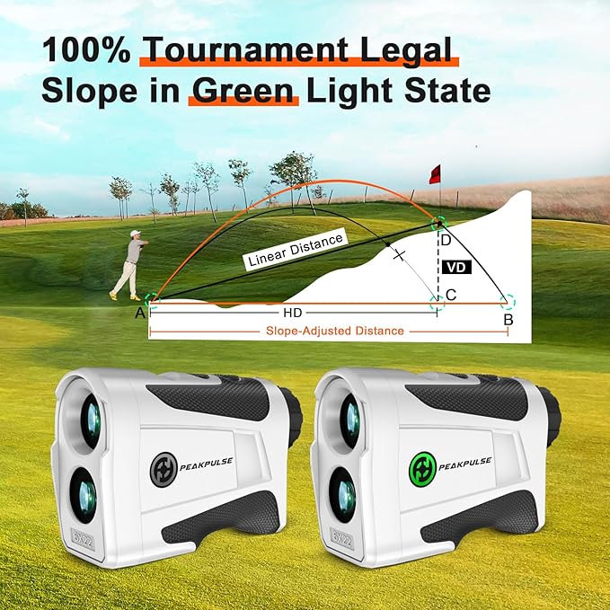 PEAKPULSE 1200 1700 Yds Golf Rangefinder Easy to Clean Slope Magnet Rechargeable 6X Magnification Distance Range Finders Flag Pin Locked Vibration Golfer Gifts Accessories