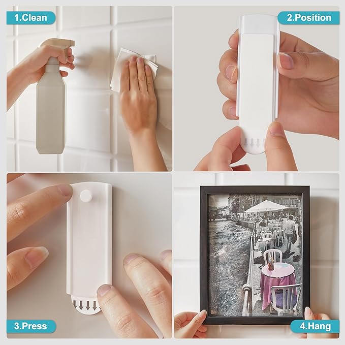 Large Canvas Hangers, 10 Picture Hangers, 20 Large Removable Adhesive Strips - Image 3