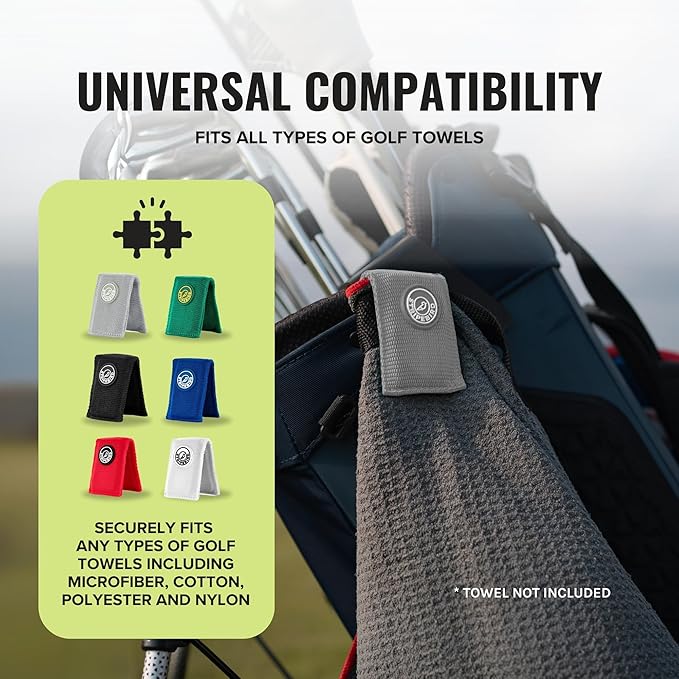 Stripebird - Magnetic Clip for Any Towel (Gray) - Highest Strength Magnet for Magnetic Golf Towel - Removable from Towels - Magnet Golf Towel - Magnetic Golf Towels for Men