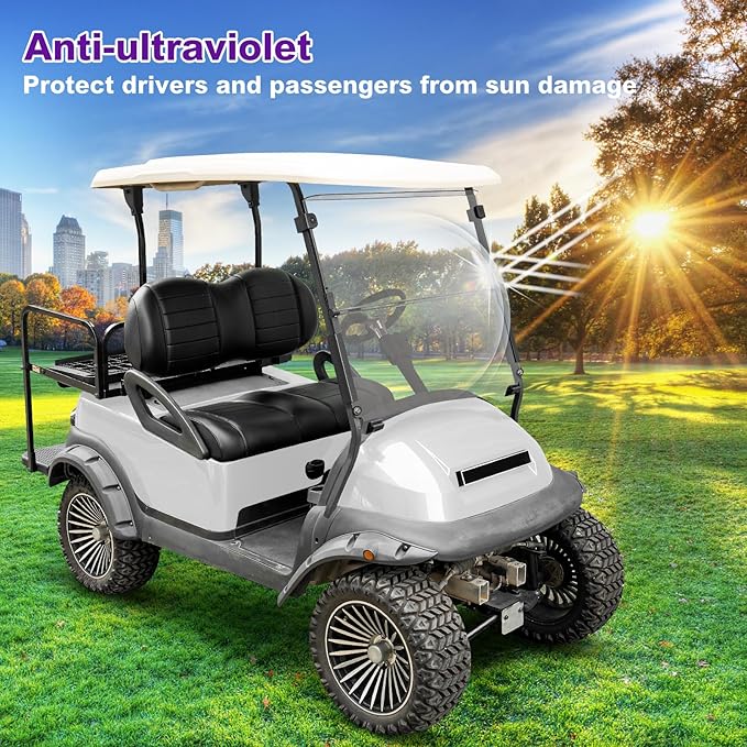4.5mm Extra Thick Golf Cart Windshield Compatible with Club Car Precedent 2004-UP | Transparent Replacement Windshield for Club Car Precedent Gas & Electric Golf Cart Accessories