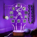 Loscarol Championship Ring Display Case, 10 Slots Baseball Ring Holder Case with LED Light, Acrylic Championship Ring Display Stand for Collection Sports Champion Rings