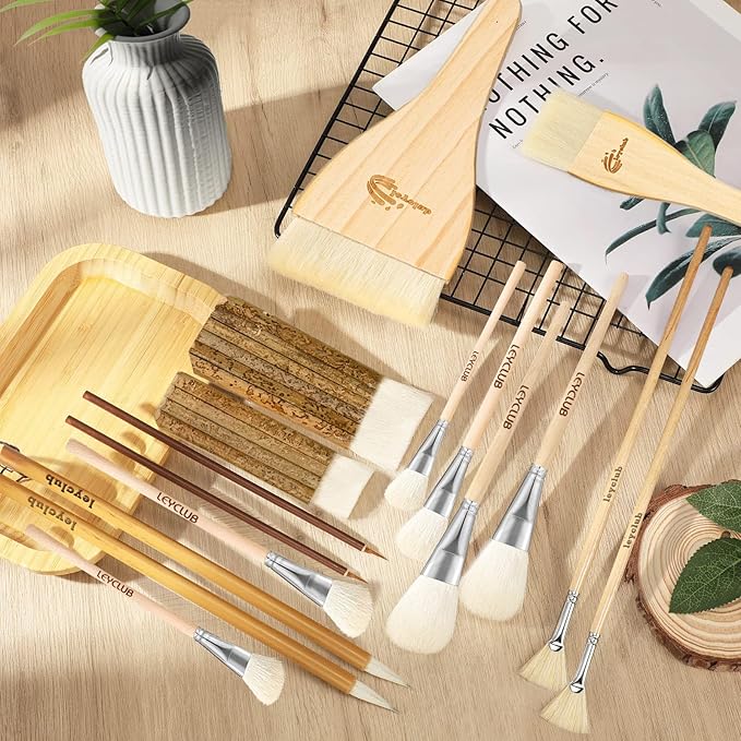 Pottery Glaze Brushes, Different Shape Wool Soft Bristle - Image 2