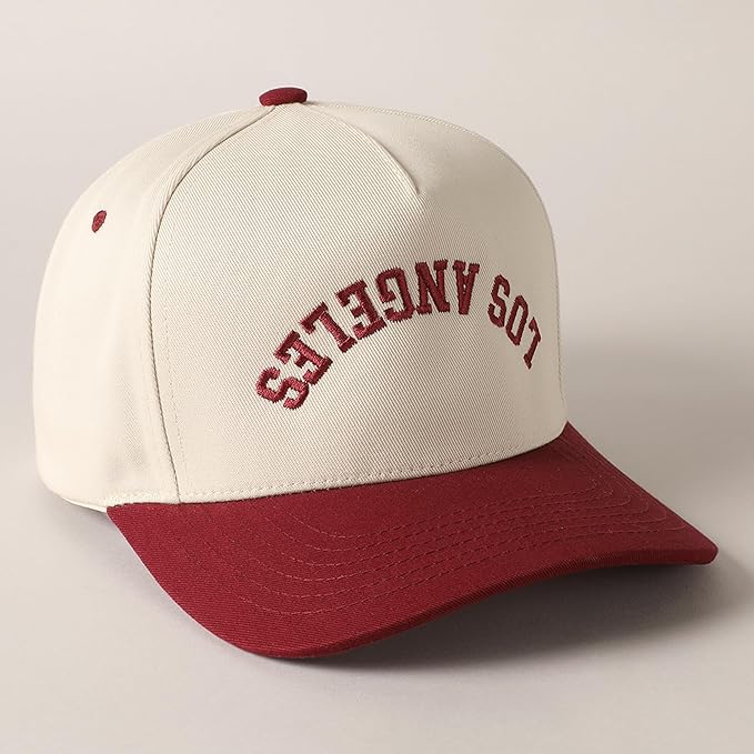 MIRMARU Two-Tone Vintage Canvas Trucker Hats for Men & Women, Adjustable Size Baseball Caps with Trendy Embroidered Design