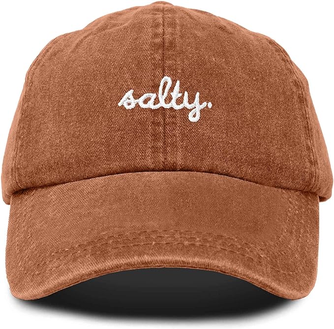DALIX Salty Embroidered Cotton Beach Baseball Cap Adjustable Dad Hat Womens