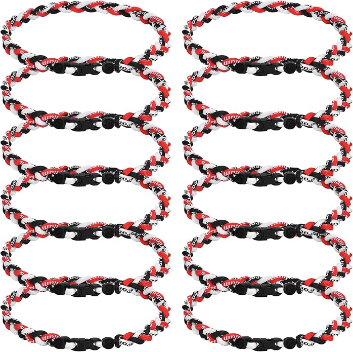 12Pack Baseball Necklaces for Boys, 18inches Braided Rope Tornado Titanium Sports Necklaces, Ideal for Baseball Team Gifts, Party Favors, Baseball Accessories Drip，Multi-Color