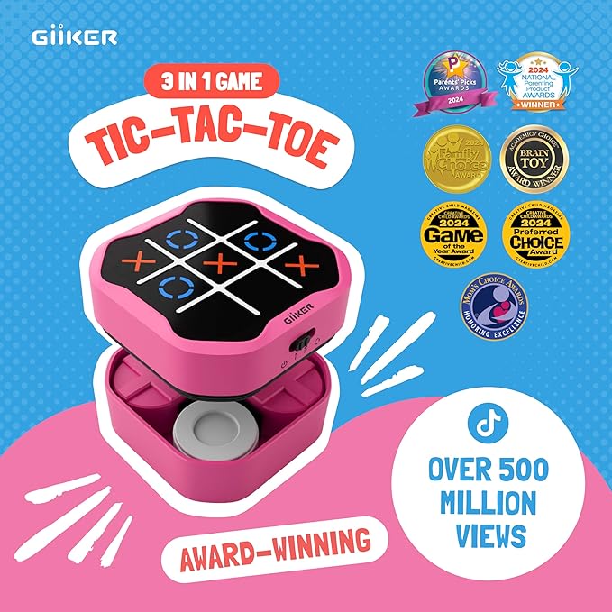 GiiKER Tic Tac Toe Bolt Game, Original 3-in-1 Handheld Puzzle Game, Portable - Image 2