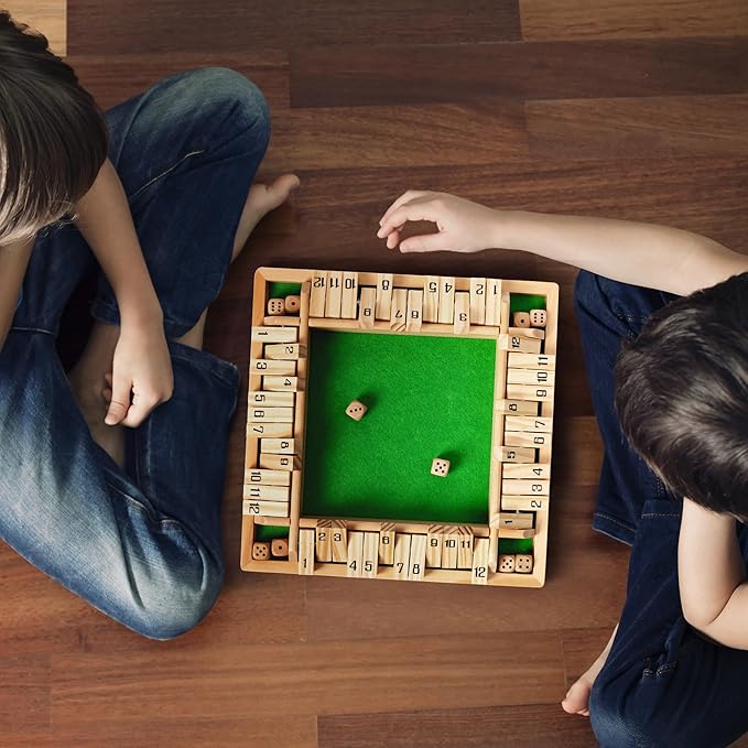 ropoda Shut The Box Game, Upgraded 12 Numbers Wooden Board Games - Image 6