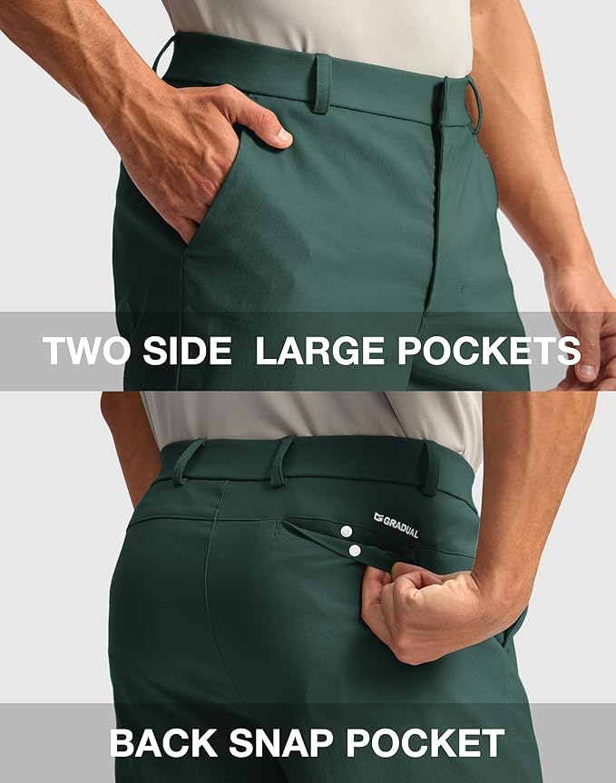 G Gradual Men's Golf Dress Shorts 5"/ 7"/ 9" Stretch Casual Work Flat Front Shorts for Men with 3 Pockets Quick Dry