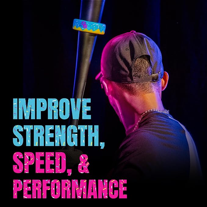 GoSports Baseball and Softball Bat Donut - 16 oz Baseball Drip Bat Weight for Youth and Adult - Blue or Pink