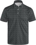 Golf Polo Shirts for Men Funny Print Short Sleeve Golf Shirts Performance Golf Polos
