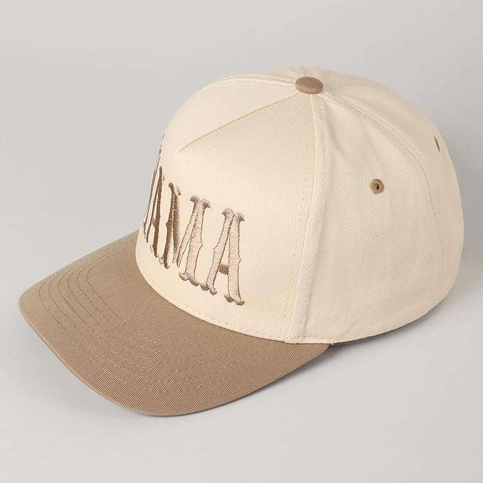 MIRMARU Two-Tone Vintage Canvas Trucker Hats for Men & Women, Adjustable Size Baseball Caps with Trendy Embroidered Design