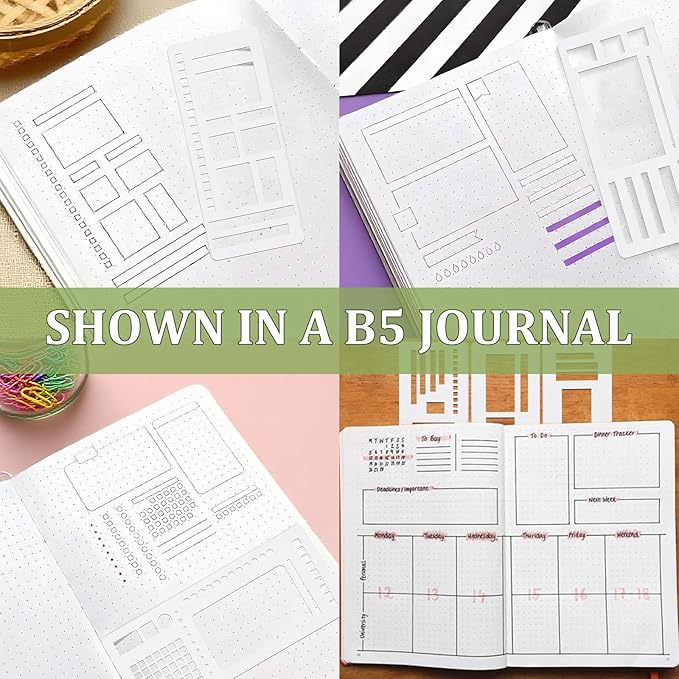 Handmade Flexible Record Template, Planner Stencil Set - Image 4