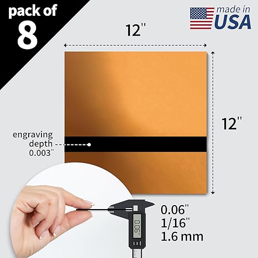 Trotec | Metallic Looking Acrylic Sheet | 12"x12"x1/16, Name Plate | USA Made - Image 2