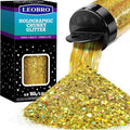 LEOBRO Gold Glitter, 160g/5.64oz Holographic Chunky Glitter by LEOBRO