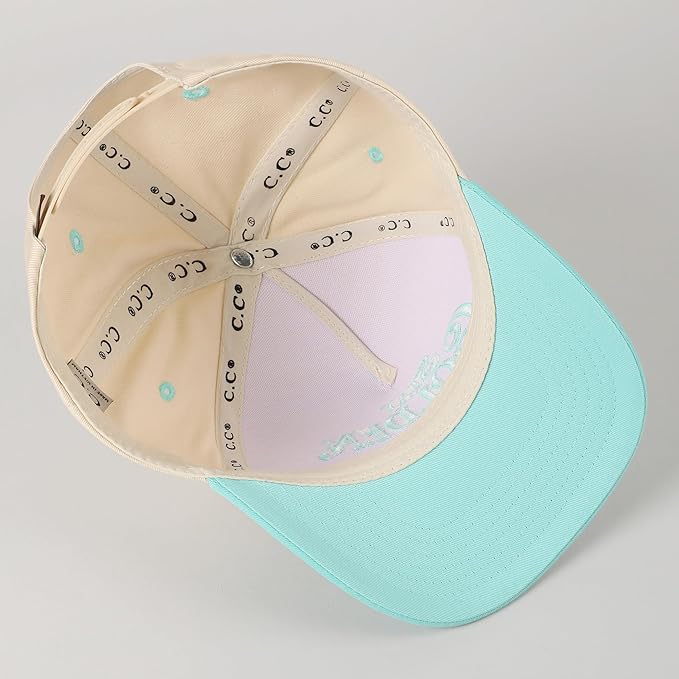 MIRMARU Two-Tone Vintage Canvas Trucker Hats for Men & Women, Adjustable Size Baseball Caps with Trendy Embroidered Design
