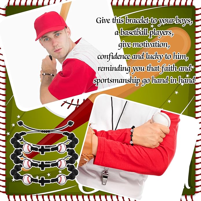 12 Set Sport Adjustable Beaded Bracelets Gifts Football Softball Soccer Volleyball Golf Basketball Hockey Bracelets for Women Men Adjustable Beaded Accessories